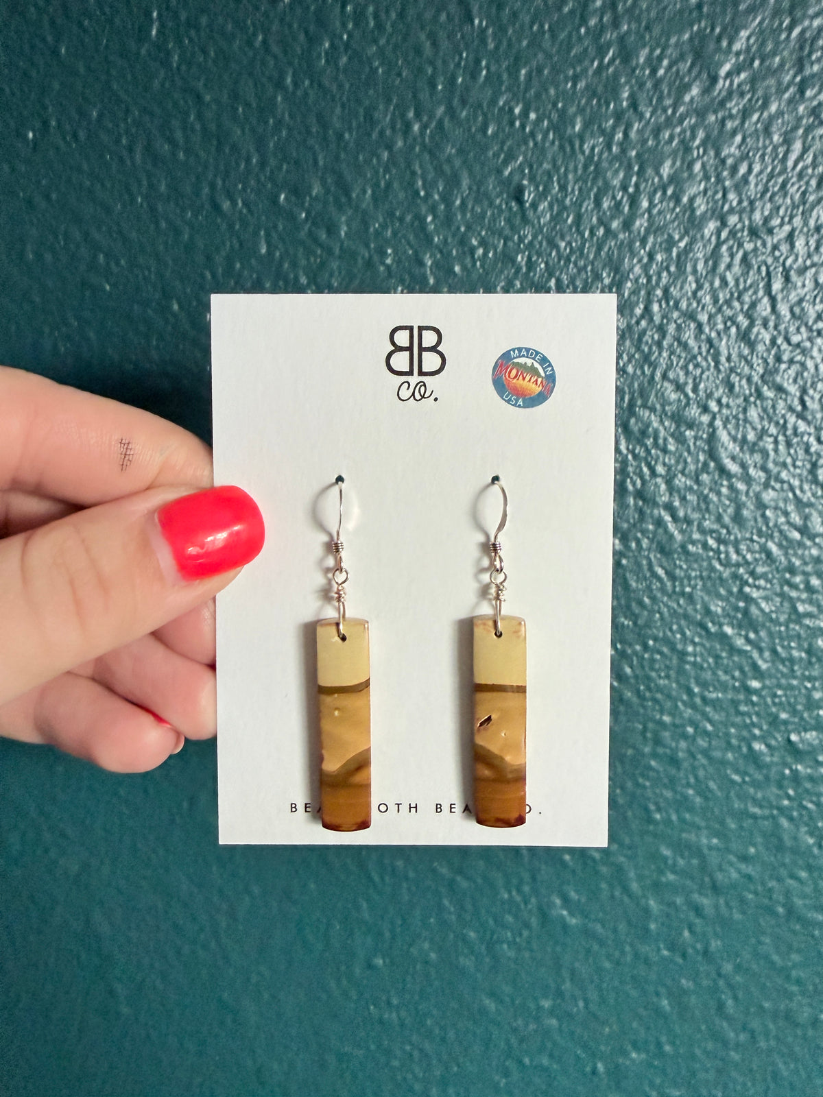 Picture Jasper Slab Earrings 1